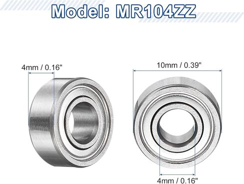 uxcell 12Pcs MR84ZZ Small Bearing, 4mm ID 8mm OD 3mm Width Double Shielded Deep Groove Ball Bearings for Electric Motor Skateboards 3D Printer, (ABEC 5) in Saudi Arabia