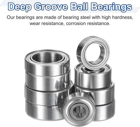 uxcell 12Pcs MR84ZZ Small Bearing, 4mm ID 8mm OD 3mm Width Double Shielded Deep Groove Ball Bearings for Electric Motor Skateboards 3D Printer, (ABEC 5) in Saudi Arabia