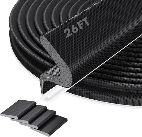 40ft Kerf Weather Door Seal - Door Weather Breating Seal Strip for Door Frame Outside Soundproof Strips (40 قدمًا ، أبيض ، 4 حشوات) in Kuwait
