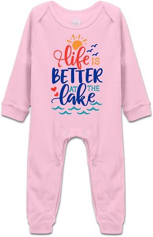 DOQOSESHY Life is Better at The Lake Baby Climbing Bodysuit Sleeveless/Long Sleeve/Short sleeve Rompers in Saudi Arabia