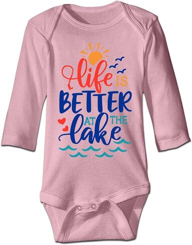 DOQOSESHY Life is Better at The Lake Baby Climbing Bodysuit Sleeveless/Long Sleeve/Short sleeve Rompers in Saudi Arabia