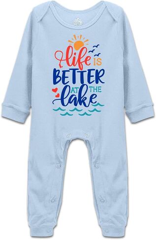 DOQOSESHY Life is Better at The Lake Baby Climbing Bodysuit Sleeveless/Long Sleeve/Short sleeve Rompers in Saudi Arabia