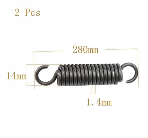Springs,dualhooksprings, Spring Steel , Wire Diameter 1.4 mm, OD 14 mm, Free Length 200-500 mm, 5 Pcs(1.4 x 14 x 400 mm) in Kuwait