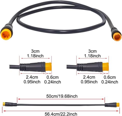 Male to Male Ebike Extension Cable for Electric Bike Display and Gear Shif Sensor, Julet 2Pin / 3Pin / 5Pin Waterproof Connector to Expand Ebike Light and Twist Throttle (5 Pin Male to Male Green) in Kuwait