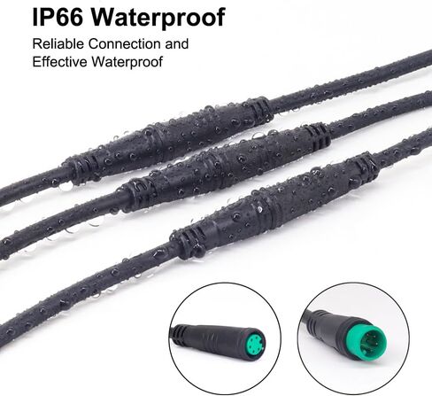 Male to Male Ebike Extension Cable for Electric Bike Display and Gear Shif Sensor, Julet 2Pin / 3Pin / 5Pin Waterproof Connector to Expand Ebike Light and Twist Throttle (5 Pin Male to Male Green) in Kuwait