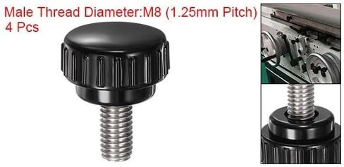 #US 4pcs Knurled Clamping Knobs M8 X 16mm 304 Stainless Steel Thread 25mm Head in Saudi Arabia