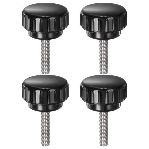 #US 4pcs Knurled Clamping Knobs M5 X 20mm 304 Stainless Steel Thread 25mm Head in Saudi Arabia