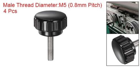 #US 4pcs Knurled Clamping Knobs M5 X 20mm 304 Stainless Steel Thread 25mm Head in Saudi Arabia