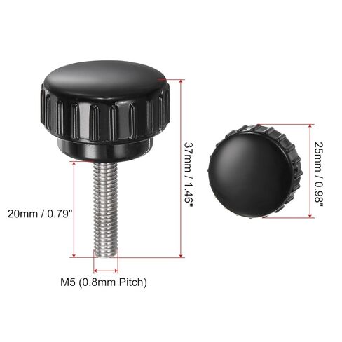 #US 4pcs Knurled Clamping Knobs M5 X 20mm 304 Stainless Steel Thread 25mm Head in Saudi Arabia
