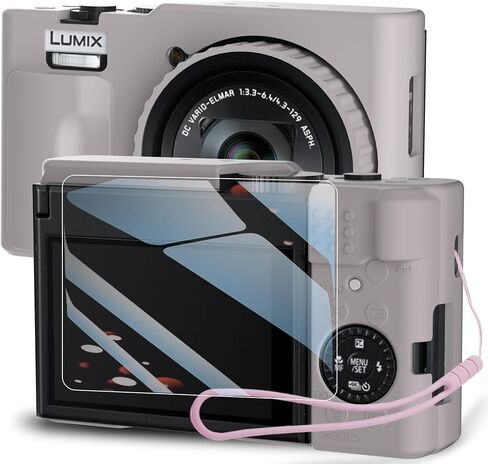 Silicone Case for Panasonic LUMIX ZS99 Digital Camera with with Removable Lens Cover and Screen Protector and a Lanyard for Panasonic LUMIX ZS99 Accessories -(Orange) in Saudi Arabia