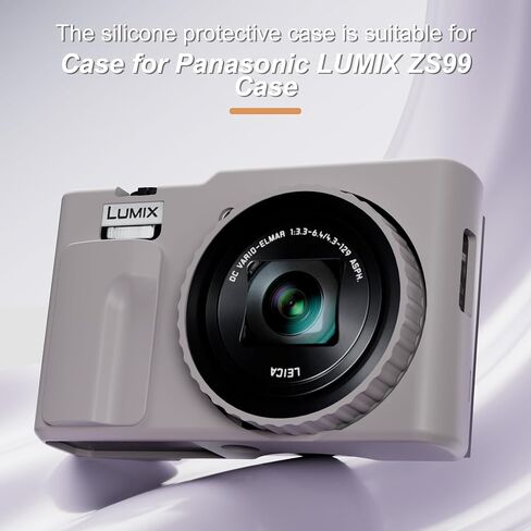 Silicone Case for Panasonic LUMIX ZS99 Digital Camera with with Removable Lens Cover and Screen Protector and a Lanyard for Panasonic LUMIX ZS99 Accessories -(Orange) in Saudi Arabia