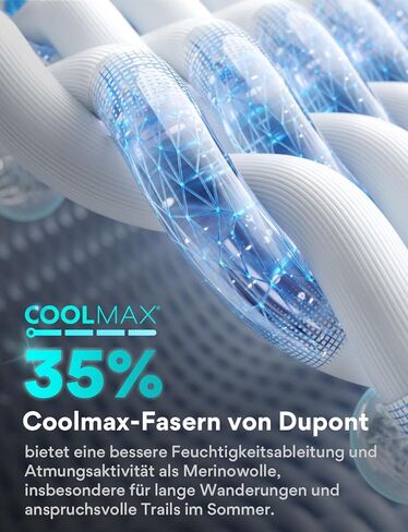 خفيفة الوزن طاقم ميكرو الجوارب المشي لمسافات طويلة Coolmax Merino Wool Compression Miosture Wicking anti-plister cushioned in Kuwait