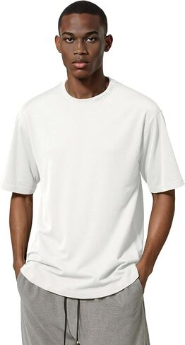 Aelfric Eden Mens Shirts Basic Cotton Tee Plain T Shirt Crew Neck Short Sleeve Tops Casual Midweight in Saudi Arabia
