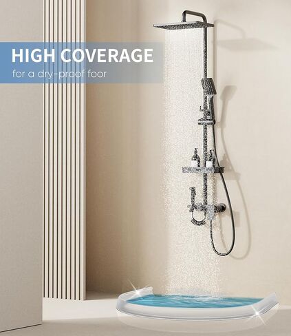 KRUI Collapsible Shower Threshold Water Dam, 39 In, Self Adhesive Shower Edge Water Barrier Stopper, Shower Water Blocker Retention System, Dry and Wet Separation for Bathroom Kitchen Countertop Sink in Kuwait