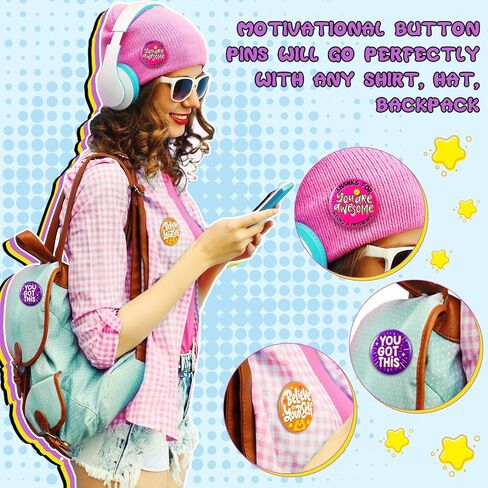 Yinkin 120 Pitch Barge Brage Button Button Bins Bulk 1.7 Inch Buttions Buttons Good Job Job Reward Badges Round Round Inspirational PIN BATGES TEAM AWER in Kuwait