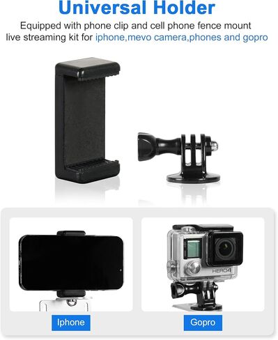 Selens Cell Phone Fence Mount with Shade for iPhone,Mevo Camera,Phones and Gopro.Mounting Kit for Gamechanger to a Chain Link Fence for Recording Baseball,Softball and Tennis Games in Saudi Arabia