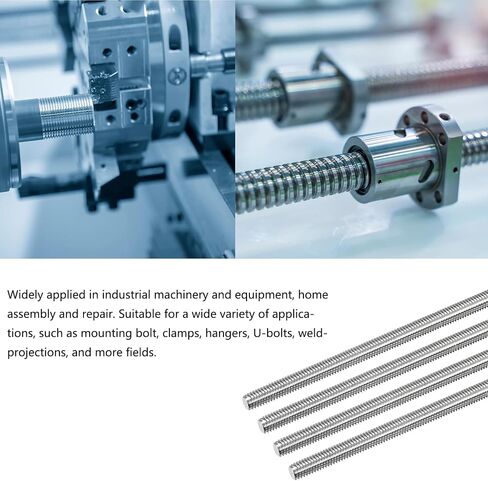 TOP-VIGOR 4Pcs M5-0.8 x 300mm Length Fully Threaded Rod, 304 Stainless Steel Right Hand Threads Rods, Fully Studding Rod Bar for Anchor Bolts, Clamps, Hangers and U-Bolts in Saudi Arabia