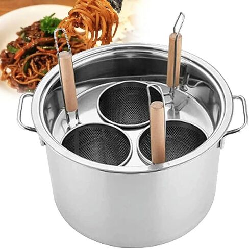 Stainless Steel Noodle Cooker, Noodle Cooker Set W/Insert Basket, Home Kitchen Cookware Restaurant Steam Cooker in Saudi Arabia