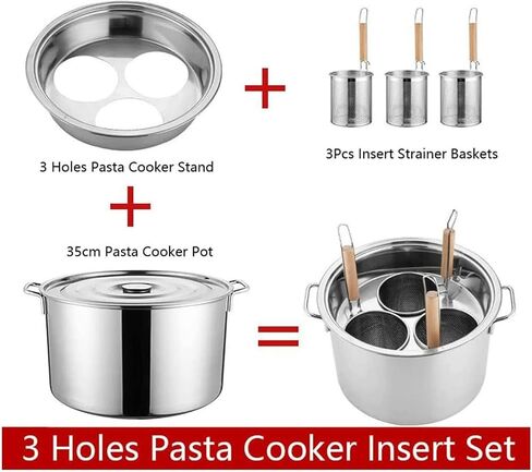 Stainless Steel Noodle Cooker, Noodle Cooker Set W/Insert Basket, Home Kitchen Cookware Restaurant Steam Cooker in Saudi Arabia