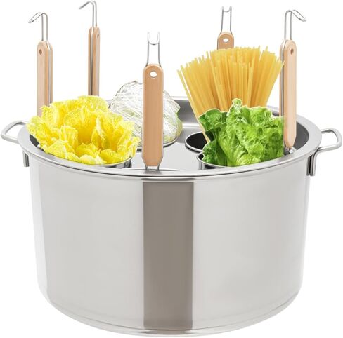 طباخ المعكرونة التجارية ، 5 ثقوب أدوات الطهي التجارية الحديثة ، طباخ المعكرونة الفولاذ المقاوم للصدأ 39QT لمطعم المطبخ المنزلي in Kuwait