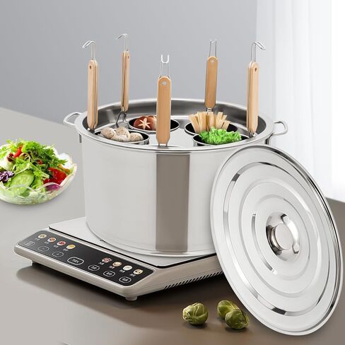 طباخ المعكرونة التجارية ، 5 ثقوب أدوات الطهي التجارية الحديثة ، طباخ المعكرونة الفولاذ المقاوم للصدأ 39QT لمطعم المطبخ المنزلي in Kuwait