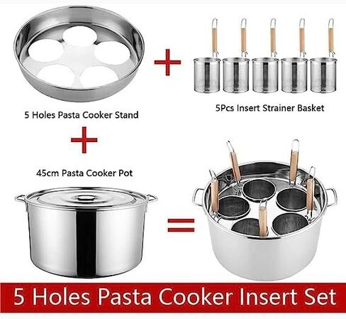 Family-Size Pasta Cooker/Stainless Steel Steamer Pot Set with Strainer,Cook,Steam,and Strain with Ease in Saudi Arabia