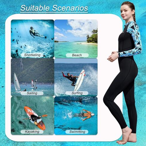 SkyOne كامل الجسم واقي ملابس السباحة جلود الغوص للنساء الرجال ، بدلة رقيقة الرطب الغوص بدلة الأشعة فوق البنفسجية in Kuwait