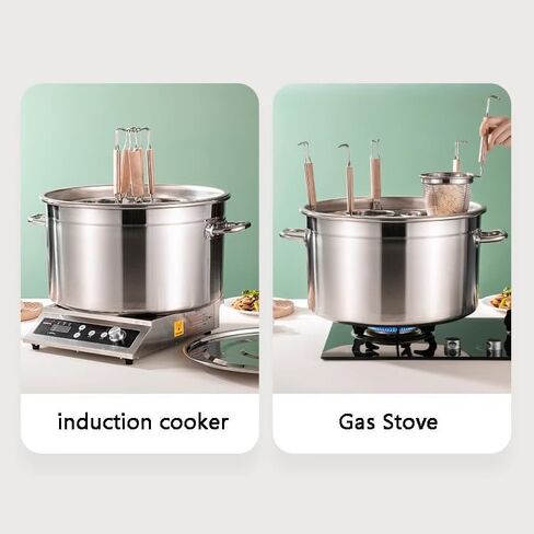Pasta Cooker 2 Holes Commercial,Stainless Steel Cooking Tool,Fast and Even Heat Conduction for Noodles,Pasta,Dumplings,Soup in Saudi Arabia
