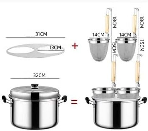 Pasta Cooker 2 Holes Commercial,Stainless Steel Cooking Tool,Fast and Even Heat Conduction for Noodles,Pasta,Dumplings,Soup in Saudi Arabia