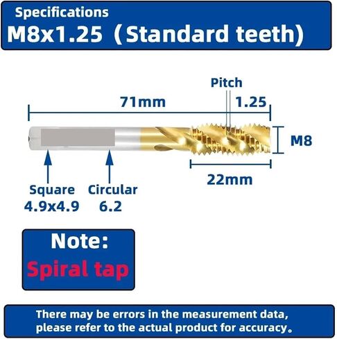 Drill Tap Bit Set, Shank Spiral Point Plug Screw Tap Machine Thread Tap and Dies Metric Plug Tap Metalworking Tools in Saudi Arabia