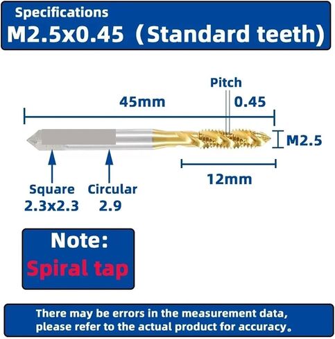 Drill Tap Bit Set, Shank Spiral Point Plug Screw Tap Machine Thread Tap and Dies Metric Plug Tap Metalworking Tools in Saudi Arabia