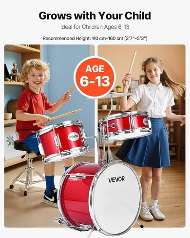 مجموعة طبل Vevor Kids ، 3 قطع 14 في مجموعات الطبل المبتدئين ، طبول المبتدئين مع عرش قابل للتعديل ، الصنج واثنين من الأزواج من طبل الطبول ، مجموعة أدوات الطبول التعليمية الموسيقية ، للأطفال الذين تتراوح أعمارهم بين 6-13 عامًا (أحمر) (أحمر) in Saudi Arabia