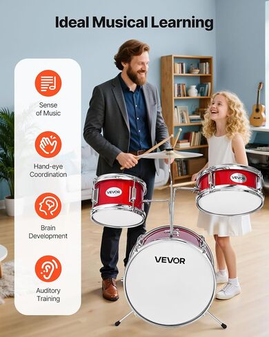 مجموعة طبل Vevor Kids ، 3 قطع 14 في مجموعات الطبل المبتدئين ، طبول المبتدئين مع عرش قابل للتعديل ، الصنج واثنين من الأزواج من طبل الطبول ، مجموعة أدوات الطبول التعليمية الموسيقية ، للأطفال الذين تتراوح أعمارهم بين 6-13 عامًا (أحمر) (أحمر) in Saudi Arabia
