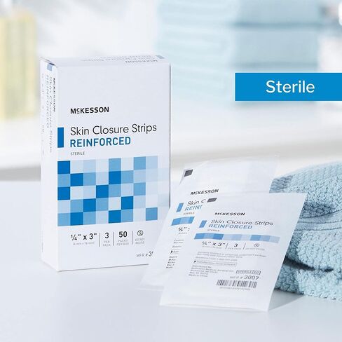 McKesson Skin Closure Strips, Sterile, Reinforced, 1/4 in x 3 in, 50 Count in Saudi Arabia