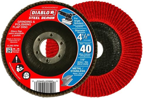 Diablo DCX045040N01F 4-1/2" Steel Demon Flap Disc 40 Grit 5-Pack in Saudi Arabia