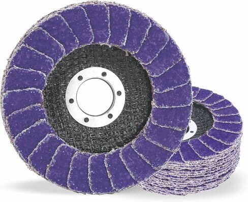 Premium Ceramic Type 29 Flap Discs 36+ Grit, 4 1/2 x 7/8-Inch Grinding Wheels for Stainless Steel, Sheet Metal, 4.5" x 7/8" Sanding Disc Abrasive Flap Disk, 5Pack in Kuwait