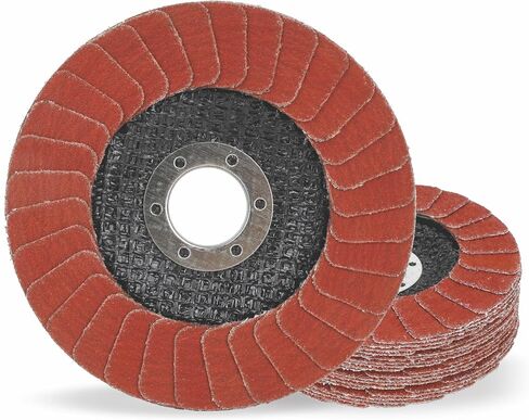 Premium Ceramic Type 29 Flap Discs 36+ Grit, 4 1/2 x 7/8-Inch Grinding Wheels for Stainless Steel, Sheet Metal, 4.5" x 7/8" Sanding Disc Abrasive Flap Disk, 5Pack in Kuwait