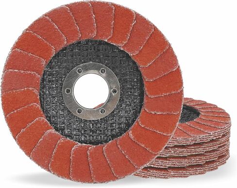 Premium Ceramic Type 29 Flap Discs 36+ Grit, 4 1/2 x 7/8-Inch Grinding Wheels for Stainless Steel, Sheet Metal, 4.5" x 7/8" Sanding Disc Abrasive Flap Disk, 5Pack in Kuwait