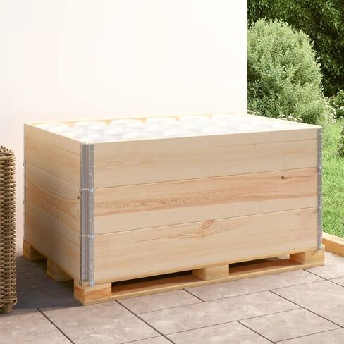 SKM Pallet Collars 3 PCS 31.5 "x47.2" خشب الصنوبر الصلب ، البني (الوزن 55.12 كجم) in Kuwait