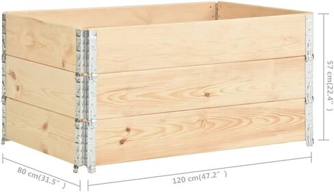 SKM Pallet Collars 3 PCS 31.5 "x47.2" خشب الصنوبر الصلب ، البني (الوزن 55.12 كجم) in Kuwait