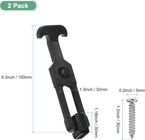2-Pack T-Handle Rubber Flexible Draw Latches,7.9" Flexible Draw Latches Flexible T-Handle Hasp Rubber with Screws for Toolbox/Golf Cart/Vehicle Engine/Cooler/Hood [Black] in Kuwait