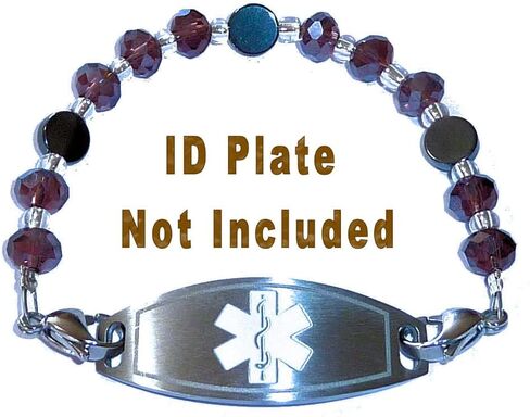 Hidden Hollow Beads Women's Artistic 6.5 or 5.5 inch long Medical Alert ID Interchangeable Replacement Bracelet, Identification Vital info tag in Saudi Arabia
