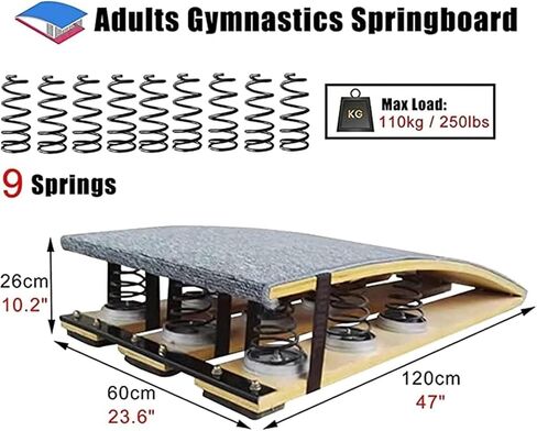 TIST High Jump Spring Board Heavy Duty Springboards Vault Adult Wooden Home s for Gymnasts 9 Steel Springs Martial Art Sport Equipment Landing Practice Art Project Assisted Springboard in Saudi Arabia