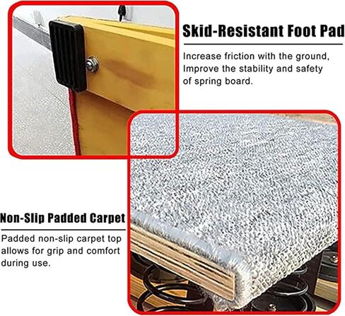 TIST High Jump Spring Board Heavy Duty Springboards Vault Adult Wooden Home s for Gymnasts 9 Steel Springs Martial Art Sport Equipment Landing Practice Art Project Assisted Springboard in Saudi Arabia