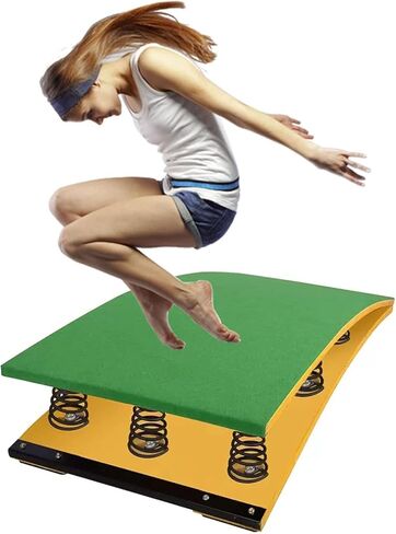 High Jump Spring Board Jumping Aid Equipment Spring Board for Flip Gymnastics Vaulting High/Long Jump Athletic Field Elastic Board Load 242lbs / 110kg Wushu Training Supplies Landing practice art proj in Kuwait