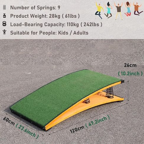 High Jump Spring Board Jumping Aid Equipment Spring Board for Flip Gymnastics Vaulting High/Long Jump Athletic Field Elastic Board Load 242lbs / 110kg Wushu Training Supplies Landing practice art proj in Kuwait