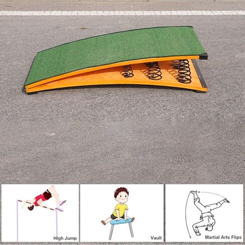 High Jump Spring Board Jumping Aid Equipment Spring Board for Flip Gymnastics Vaulting High/Long Jump Athletic Field Elastic Board Load 242lbs / 110kg Wushu Training Supplies Landing practice art proj in Kuwait