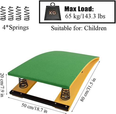 High Jump Spring Board Green Built-in Thickened Spring Wood Felt Springboard Power Board Flip Booster Spring Pedal Suitable for Home Schools Gyms Sports Training Centers Landing practice art project a in Saudi Arabia