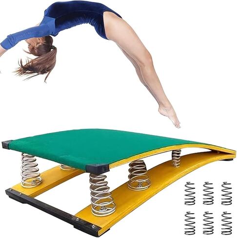 High Jump Spring Board 6 Springs Adult Vault Equipment for Home Gym Basement Heavy Duty Spring Boards No Deformation & Anti-Tear Load 200lbs Green Landing practice art project assisted springboard in Saudi Arabia