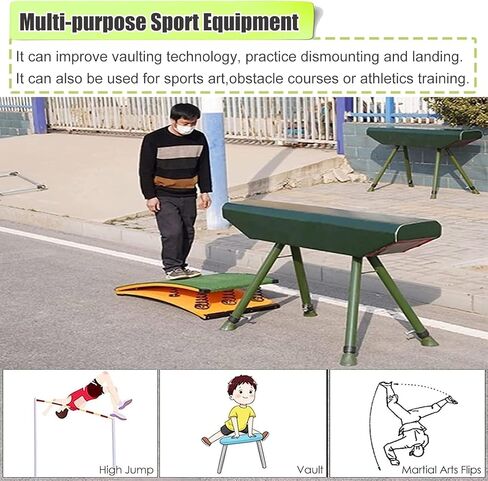 High Jump Spring Board 6 Springs Adult Vault Equipment for Home Gym Basement Heavy Duty Spring Boards No Deformation & Anti-Tear Load 200lbs Green Landing practice art project assisted springboard in Saudi Arabia